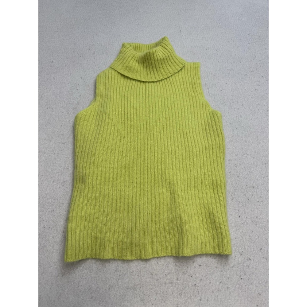 Airport Sweater Vest Women's Large Green Angora Knit Turtleneck Sleeveless